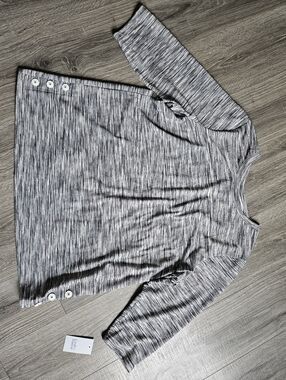 Croft & Barrow Black & White Marbled Long Sleeve Relaxed Fit Jersey Kohls XXL